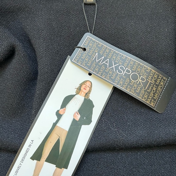 Max Sport/ NWT/ Black Open Front Cardigan/STUNNING / Small - Picture 4 of 8